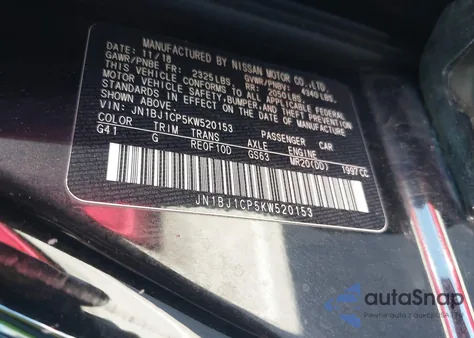 2019 Nissan Rogue Sport S z USA, uszkodzony, nr VIN JN1BJ1CP5KW520153